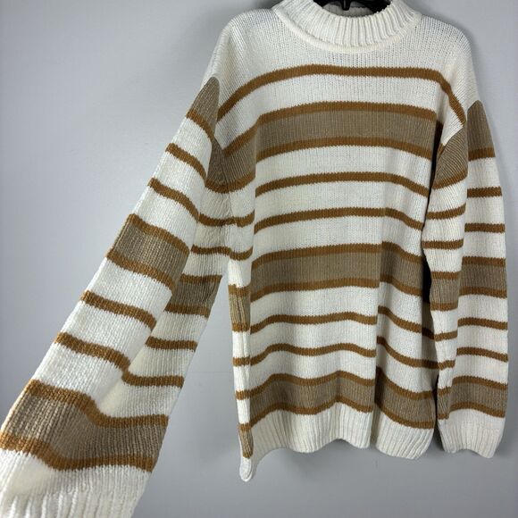 Mens Y2K Sweater Sz XXL Stripe Preppy Oversized DISS - Picture 2 of 6